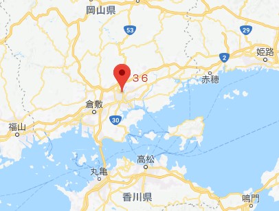 岡山県にある自毛植毛クリニックの場所（地図）