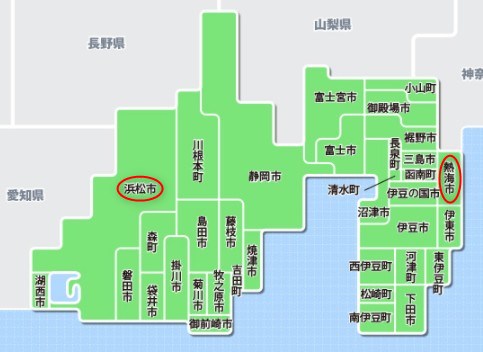 静岡県にある植毛クリニックの地図